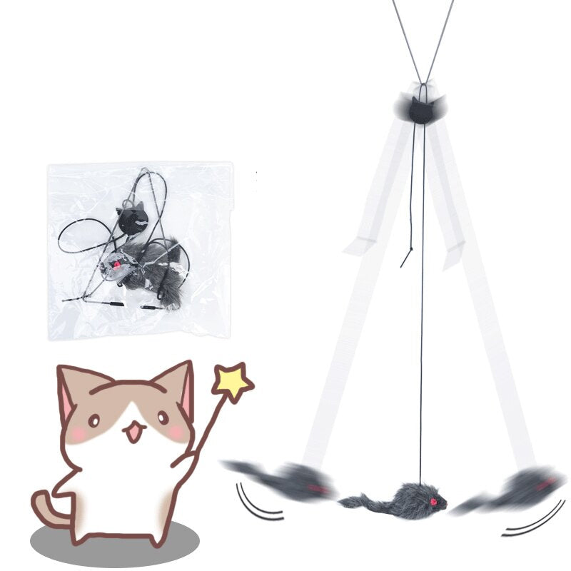 Hanging door type cat black mouse
