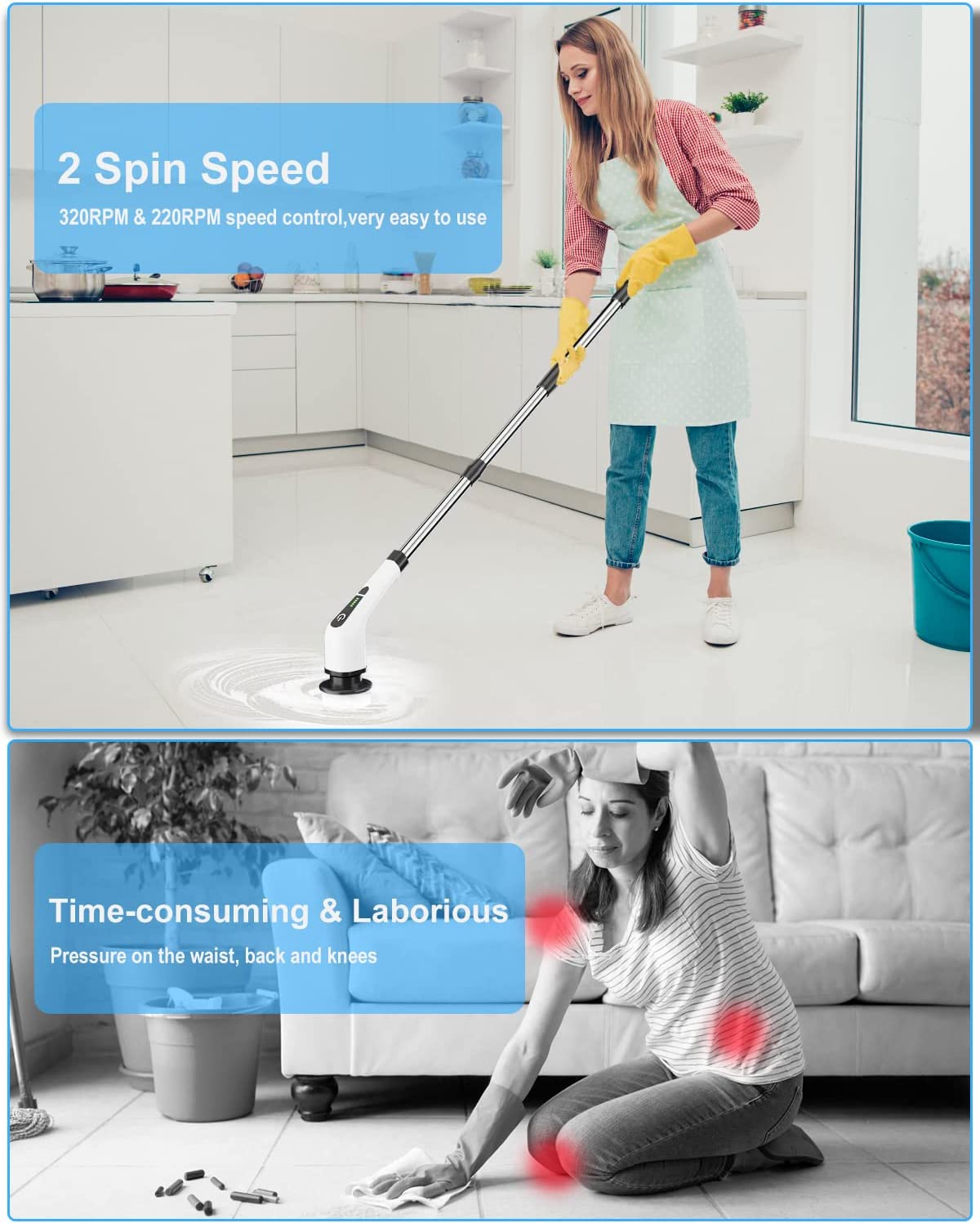 X2 EXTENDABLE CORDLESS POWER SCRUBBER